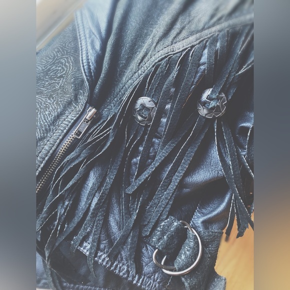 Leather jacket VINTAGE FRINGE JACKET - Picture 2 of 10